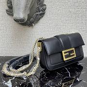 Fendi Mini Baguette Chain Black Nappa Leather Bag – 8BS045 – 19×5×10 cm - 2