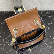 Fendi Mini Baguette Chain Brown and Black Nappa Leather Bag – 8BS045 – 19×5×10 cm - 6