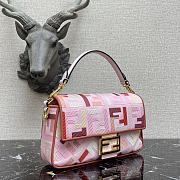 Fendi Baguette Red and Pink FF Canvas Bag – 323 – 28×6×14 cm - 4