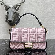 Fendi Baguette Pink FF Canvas Bag – 323 – 28×6×14 cm - 1