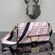 Fendi Baguette Pink FF Canvas Bag – 323 – 28×6×14 cm - 4