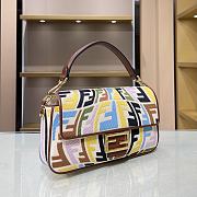 Fendi Baguette Multicolor Embroidered Canvas Bag – 8BR600 – 28×6×14 cm - 5