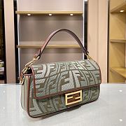 Fendi Baguette Laurel Embroidered Canvas Bag – 1805 – 28×6×14 cm - 5