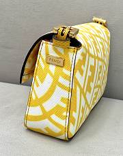 Fendi Mini Baguette 1997 Yellow Glazed Canvas Bag – 8BS049 – 19x5x10 cm - 4