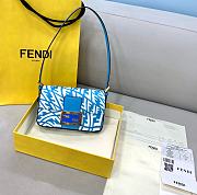 Fendi Mini Baguette 1997 Blue Glazed Canvas Bag – 8BS049 – 19x5x10 cm - 1