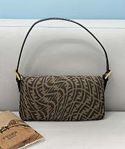 Fendi Mini Baguette 1997 Brown Jacquard FF Vertigo Bag – 8BS049 – 19x5x10 cm - 3