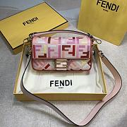 Fendi Baguette Red and Pink FF Canvas Bag – 2022 – 26x15x6 cm - 1