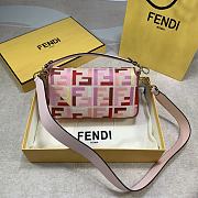 Fendi Baguette Red and Pink FF Canvas Bag – 2022 – 26x15x6 cm - 4