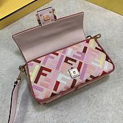 Fendi Baguette Red and Pink FF Canvas Bag – 2022 – 26x15x6 cm - 3