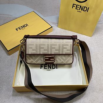 Fendi Baguette Embroidery Plating Grass Canvas – 26x15x6 cm