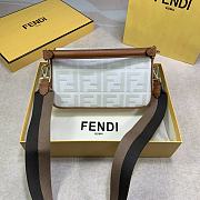 Fendi Baguette White FF Canvas Bag – 2020 - 26x15x6 cm - 6