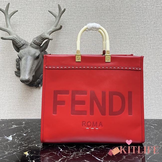 Fendi Medium Sunshine Tote Bag Red - 8BH386 – 36x17x31 cm - 1