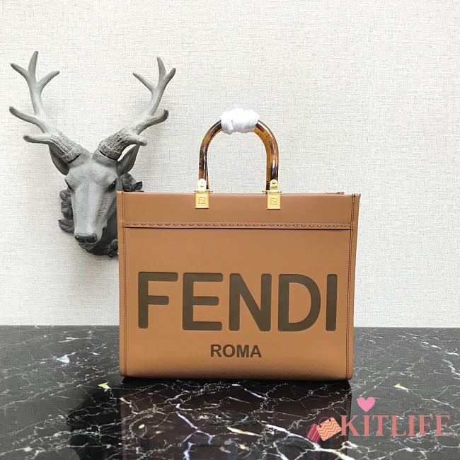 Fendi Medium Sunshine Tote Bag Brown - 8BH386 – 36x17x31 cm - 1