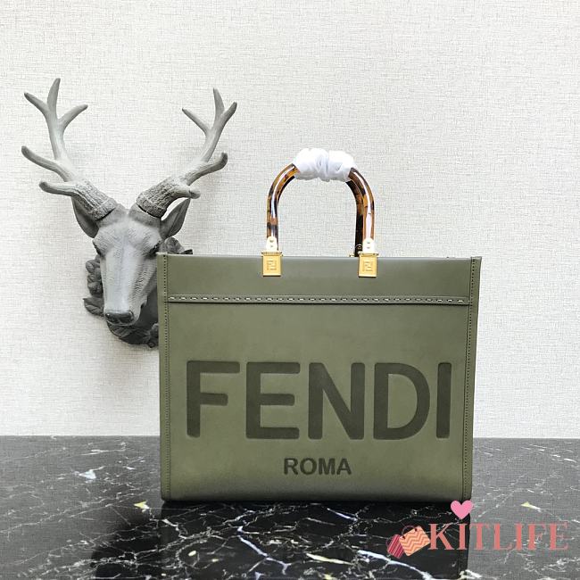 Fendi Medium Sunshine Tote Bag Green - 8BH386 – 36x17x31 cm - 1