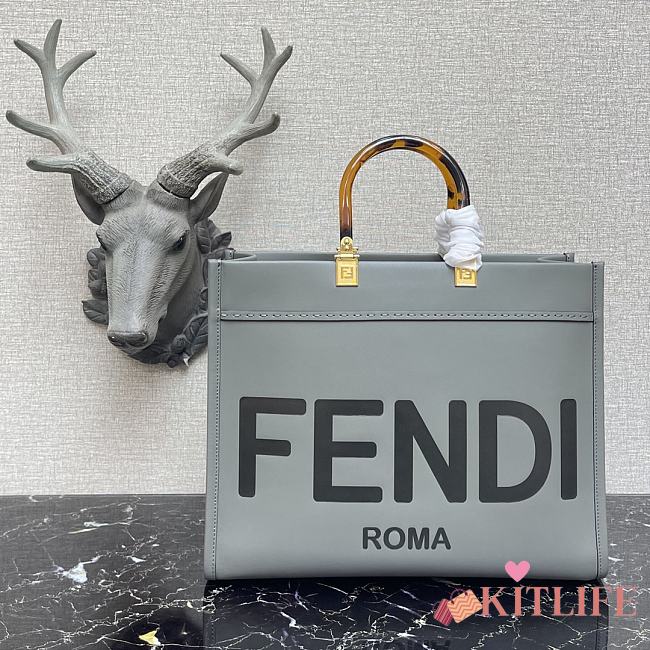 Fendi Medium Sunshine Tote Bag Grey - 8BH386 – 36x17x31 cm - 1