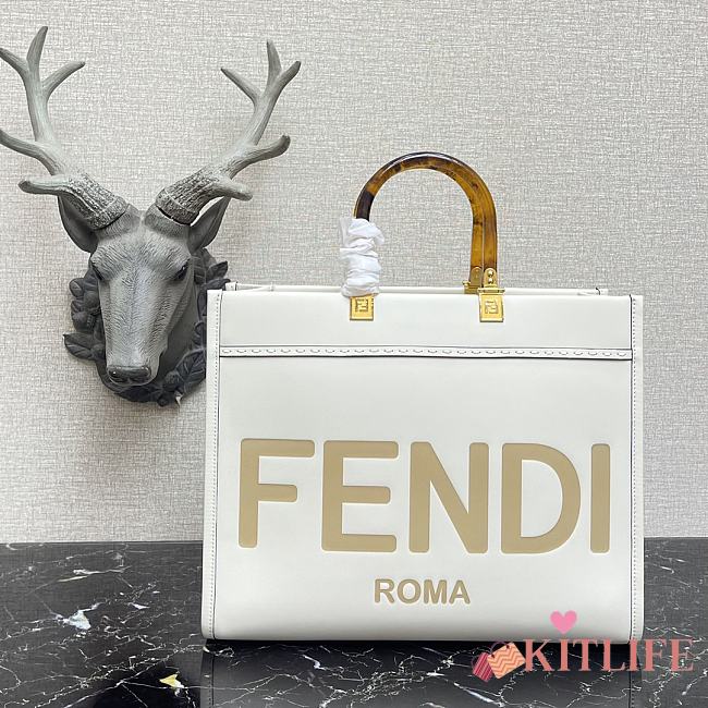 Fendi Medium Sunshine Tote Bag White - 8BH386 – 36x17x31 cm - 1