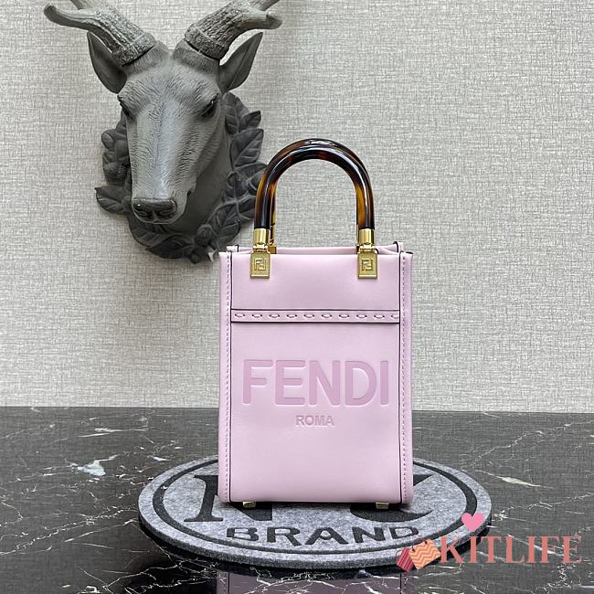 Fendi Mini Sunshine Tote Bag Deep Pink - 8BS051 – 13x18x6.5 cm - 1