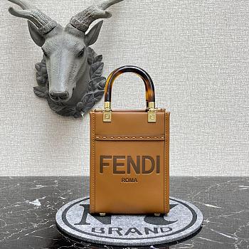 Fendi Mini Sunshine Tote Bag Brown - 8BS051 – 13x18x6.5 cm