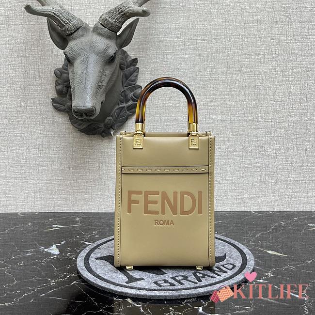 Fendi Mini Sunshine Tote Bag Beige - 8BS051 – 13x18x6.5 cm - 1