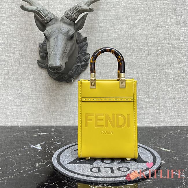 Fendi Mini Sunshine Tote Bag Yellow - 8BS051 – 13x18x6.5 cm - 1