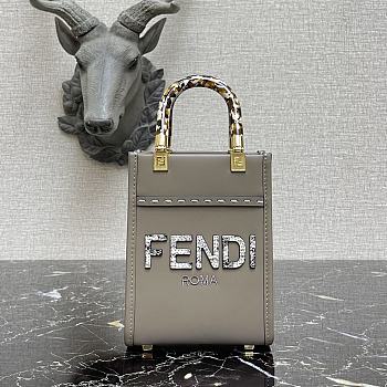 Fendi Mini Sunshine Tote Bag Grey - 8BS051 – 13x18x6.5 cm