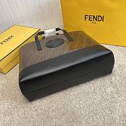 Fendi Capsule Shopping Bag Brown Cloth With Black Leather – 37x12x30 cm - 5