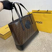 Fendi Capsule Shopping Bag Brown Cloth With Black Leather – 37x12x30 cm - 4