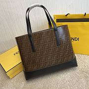 Fendi Capsule Shopping Bag Brown Cloth With Black Leather – 37x12x30 cm - 6