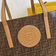 Fendi Capsule Shopping Bag Brown Cloth With Brown Leather – 37x12x30 cm - 2