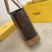 Fendi Capsule Shopping Bag Brown Cloth With Brown Leather – 37x12x30 cm - 3