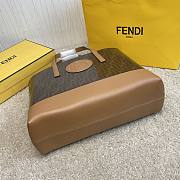 Fendi Capsule Shopping Bag Brown Cloth With Brown Leather – 37x12x30 cm - 5