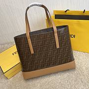 Fendi Capsule Shopping Bag Brown Cloth With Brown Leather – 37x12x30 cm - 6