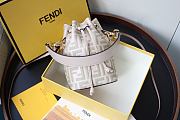 Fendi Classic FF Embossed Print Logo Bucket Bag Tender Pink Calfskin  – 183M65 – 18x12x10 cm - 2