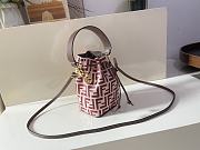 Fendi Classic FF Embossed Mon Trésor Bucket bag Bucket Bag Tender Berry Pink Calfskin  – 183M65 – 18x12x10 cm - 2
