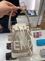Fendi Mon Tresor White Leather And Mesh Mini-Bag – 8BS010 - 12×10×19 cm - 2