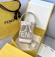 Fendi Mon Tresor White Leather And Mesh Mini-Bag – 8BS010 - 12×10×19 cm - 1
