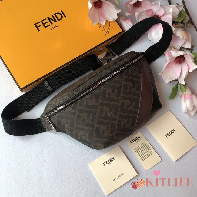 Fendi Belt Bag Brown Fabric Belt Bag – 7VA434 - 30x17x8 cm - 1