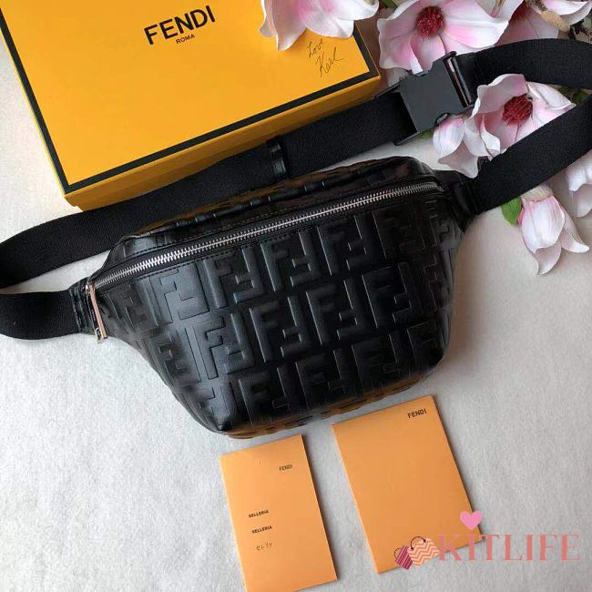 Fendi Belt Bag Black Leather – 7VA434 - 30x17x8 cm - 1