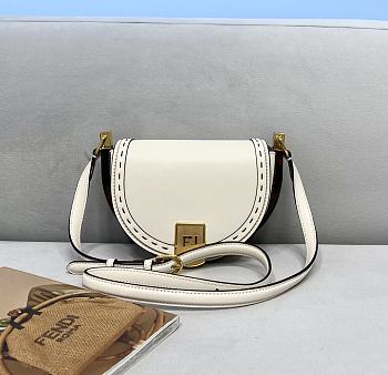 Fendi Moonlight White Leather Bag – 8BT346 - 19×8 ×14 cm