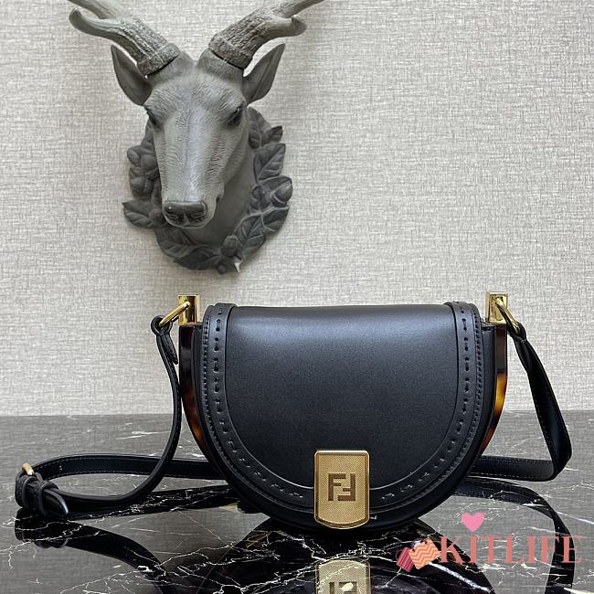 Fendi Moonlight Black Leather Bag – 8BT346 – 21x9x14 cm - 1
