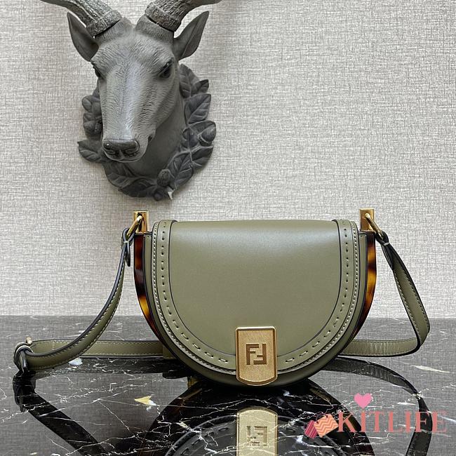 Fendi Moonlight Green Leather Bag – 8BT346 – 21x9x14 cm - 1