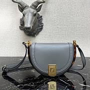 Fendi Moonlight Grey Leather Bag – 8BT346 – 21x9x14 cm - 1