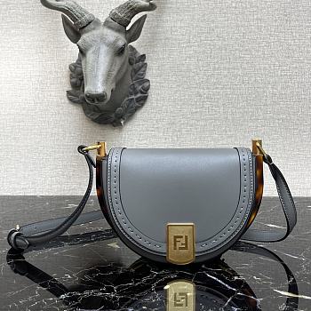 Fendi Moonlight Grey Leather Bag – 8BT346 – 21x9x14 cm