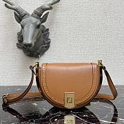 Fendi Moonlight Brown Leather Bag – 8BT346 – 21x9x14 cm - 1