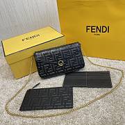 Fendi Wallet On Chain With Pouches Black Leather Mini-Bag – 8BS032 – 21.5×13×3 cm - 1