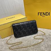 Fendi Wallet On Chain With Pouches Black Leather Mini-Bag – 8BS032 – 21.5×13×3 cm - 2