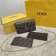 Fendi Wallet On Chain With Pouches Deep Brown Leather Mini-Bag – 8BS032 – 21.5×13×3 cm - 1