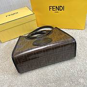 Fendi Capsule Shopping Bag Brown Cloth With Black Leather – 28×21×11 cm - 3