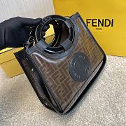 Fendi Capsule Shopping Bag Brown Cloth With Black Leather – 28×21×11 cm - 4