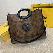 Fendi Capsule Shopping Bag Brown Cloth With Glazed Fabric Material – 41×34×12 cm - 1